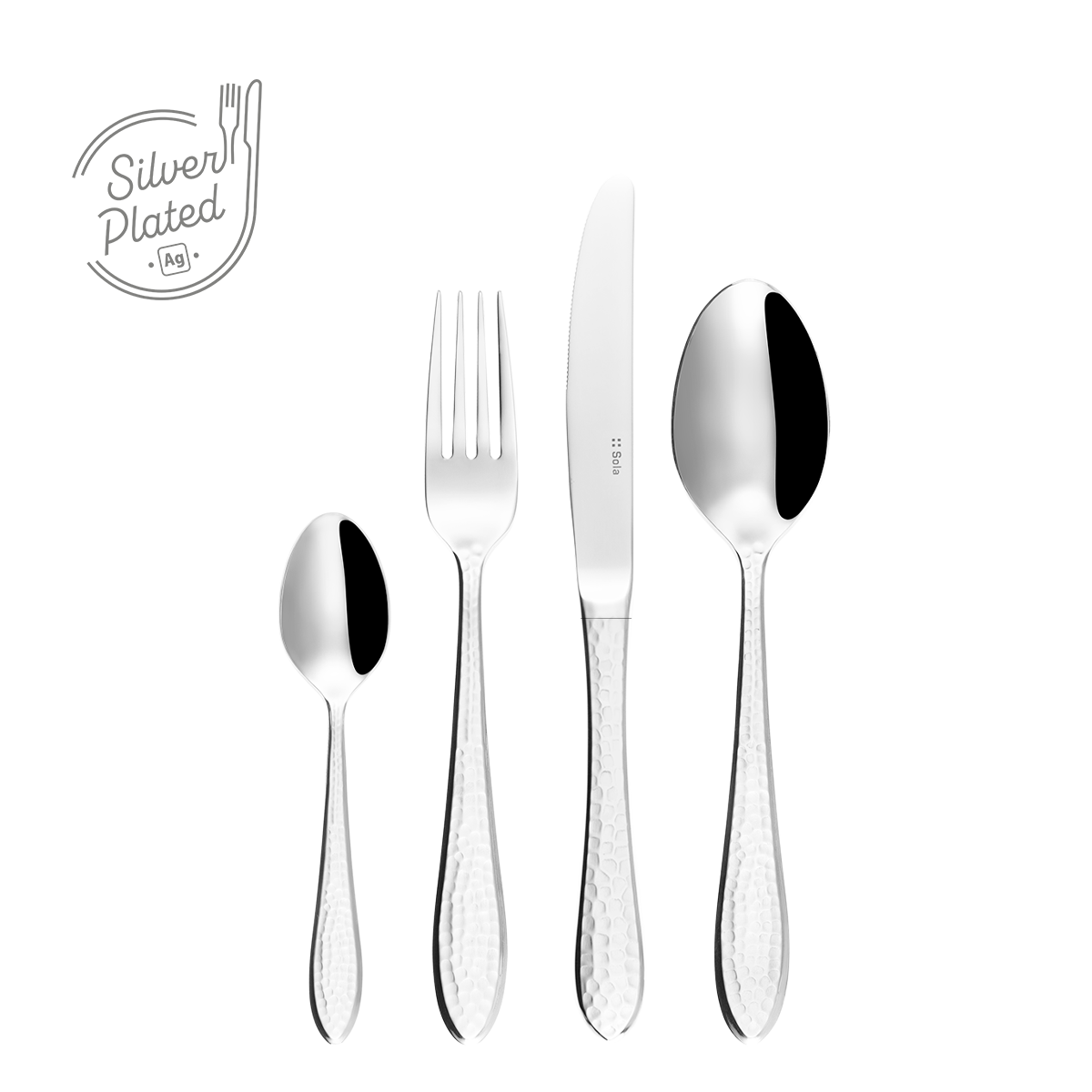 Set jedilnega pribora za sladice 24 kosov – Queen posrebren - 120985