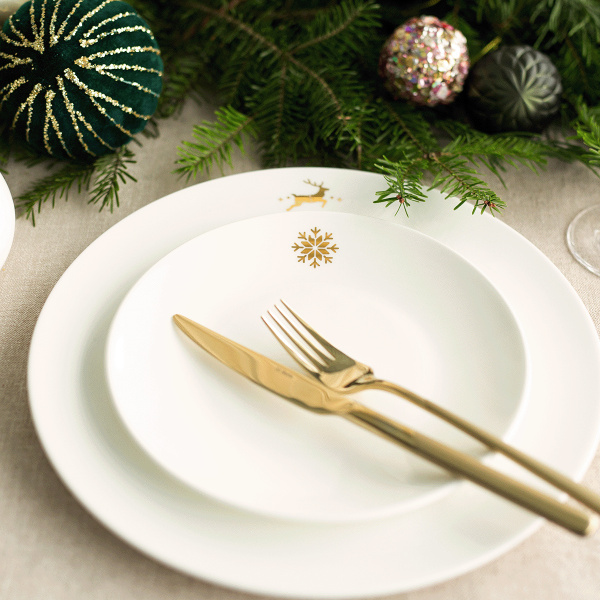 Desertni krožnik 20, 5 cm - Premium Platinum Line Merry Christmas