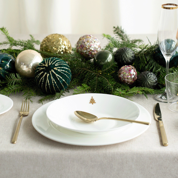 Globok krožnik 22 cm - Premium Platinum Line Merry Christmas