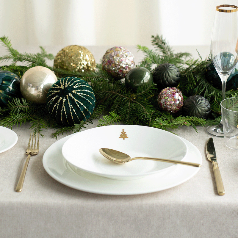 Globok krožnik 22 cm - Premium Platinum Line Merry Christmas