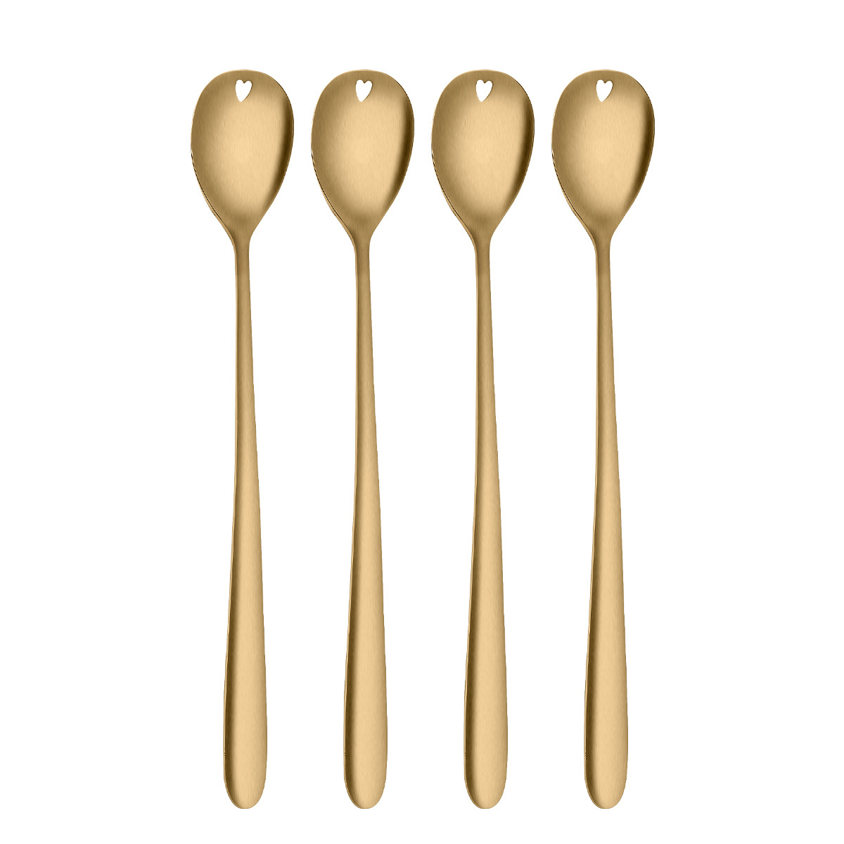 Latte žličke s srčkom zlate set 4 kosi – Love Cutlery