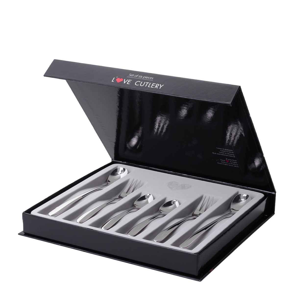 Darilni set s srčkom 6 kosov - Love Cutlery