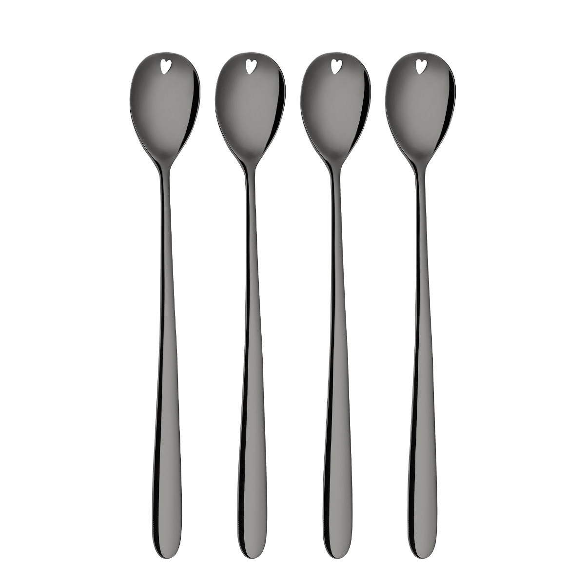 Latte žličke s srčkom sive set 4 kosi – Love Cutlery