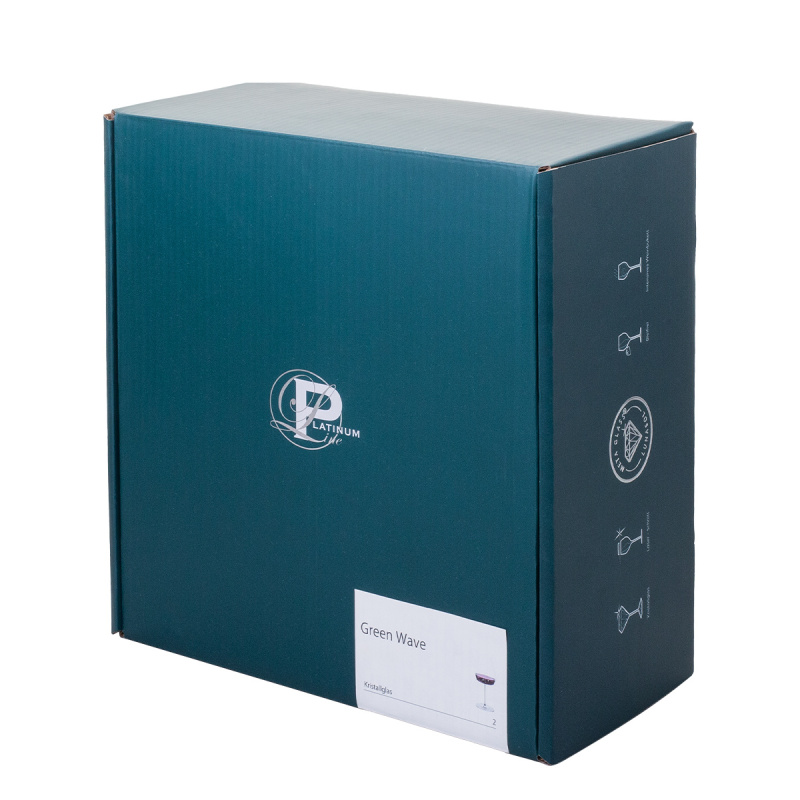 Kozarci za šampanjec 220 ml komplet 2 kosa – Green Wave Platinum Line Lunasol II