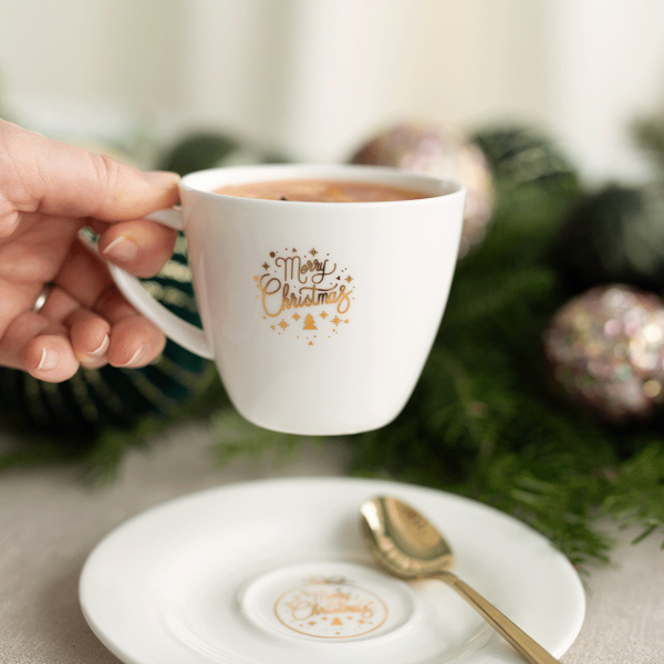 Skodelica za kavo 250 ml - Premium Platinum Line Merry Christmas