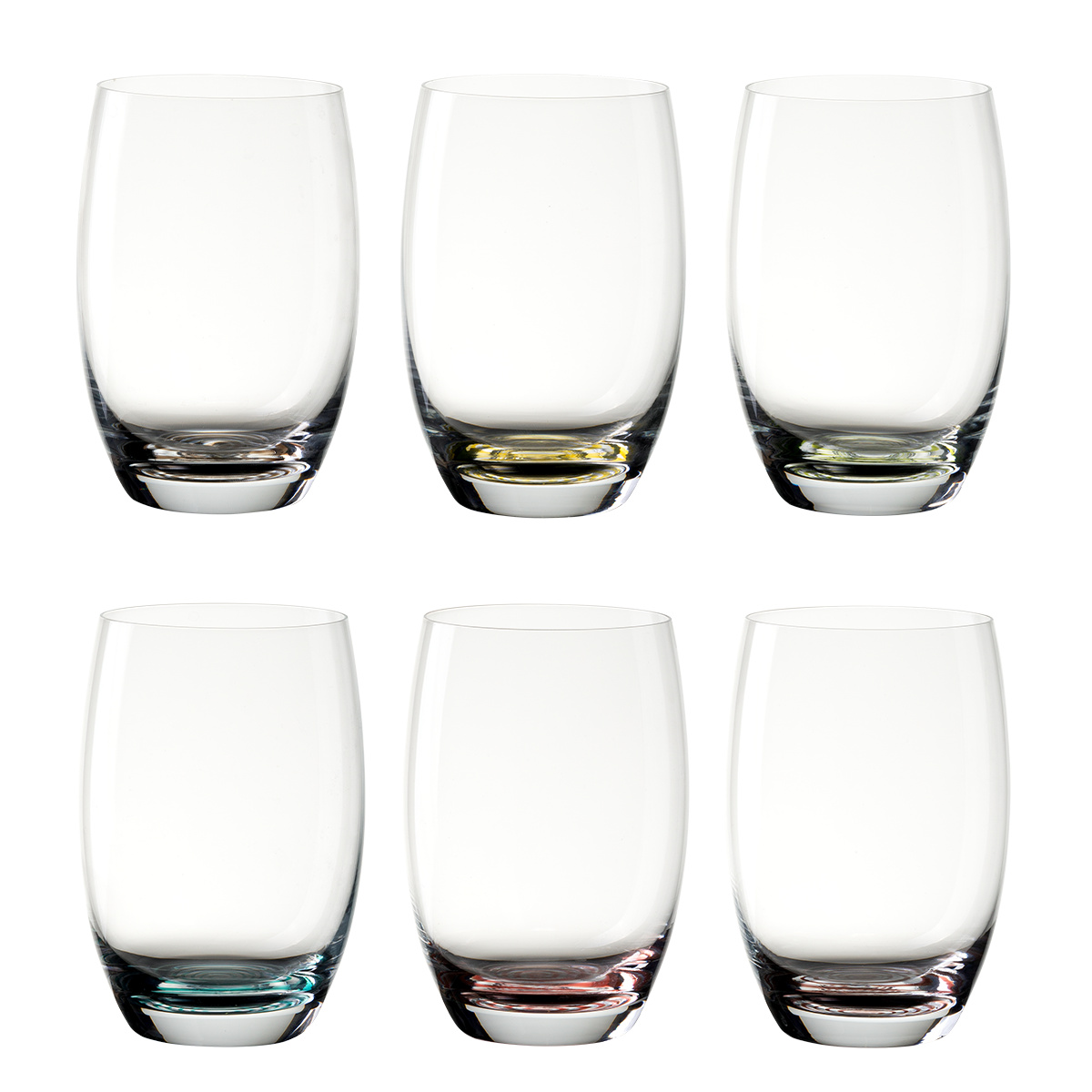 Kozarci Tumbler 460 ml barvno dno 6 kosov | Optima