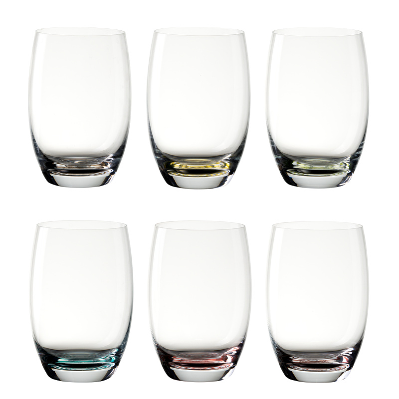 Kozarci Tumbler 460 ml barvno dno 6 kosov | Optima
