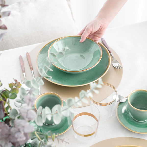 Porcelanasti set 30 kosov – Sand turkizen – Gaya