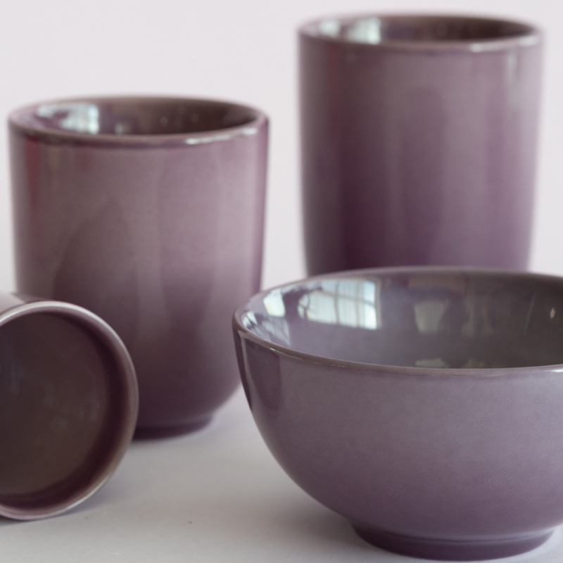 Mokka skodelica brez ročaja 80 ml | Gaya Solatelier Aubergine