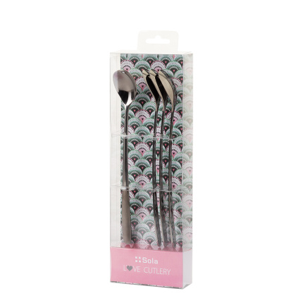 Latte žličke s srčkom sive set 4 kosi – Love Cutlery