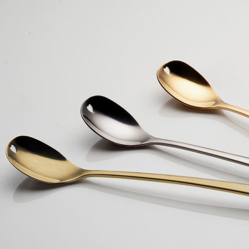 Latte žličke s srčkom zlate set 4 kosi – Love Cutlery