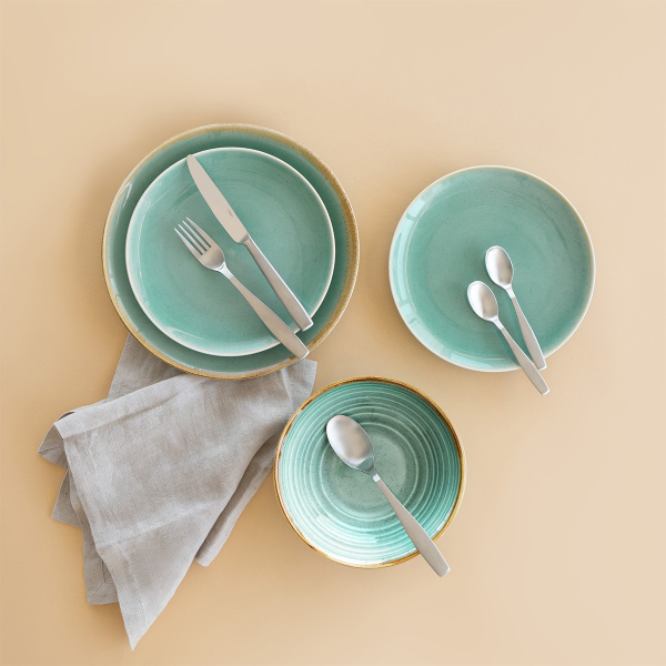 Porcelanasti set 18 delni Gaya Sand turkizen | Lunasol