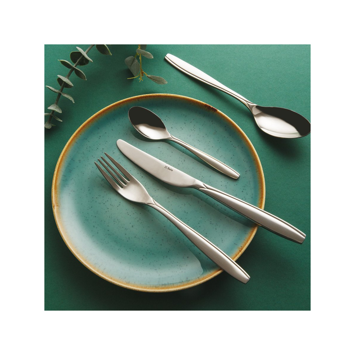 Porcelanasti set 18 delni Gaya Sand turkizen | Lunasol
