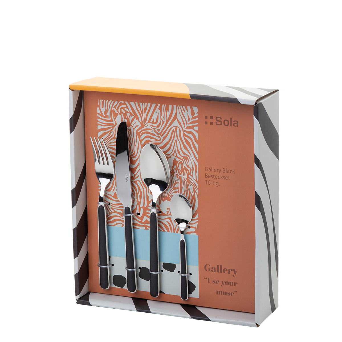 Set jedilnega pribora 16 kosov Gallery črn | Sola