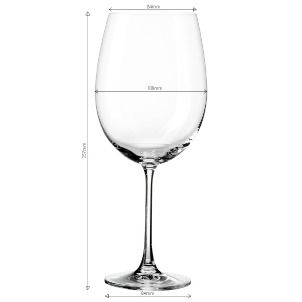 Kozarci za rdeče vino 850 ml komplet 4 kosi - Benu Glas Lunasol META Glas