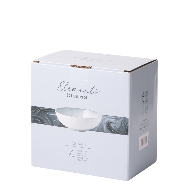 Skleda 18 cm komplet 4 kosov - Elements Vulcano
