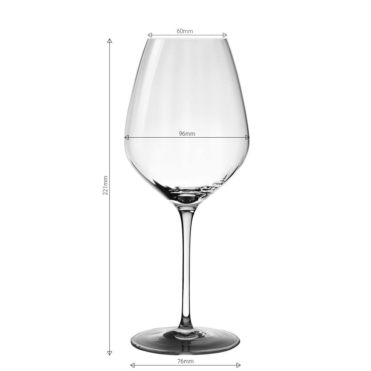 Kozarci za rdeče vino 570 ml komplet 6 kosov - Optima Line Glas Lunasol