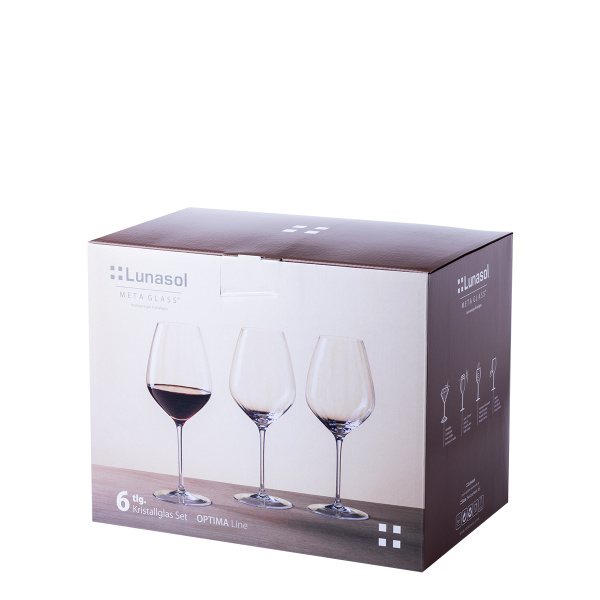 Kozarci za rdeče vino 570 ml komplet 6 kosov - Optima Line Glas Lunasol