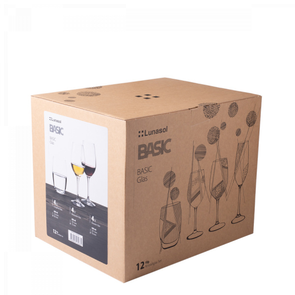 Začetni komplet kozarcev za dom 12 kosov - BASIC Glas Lunasol