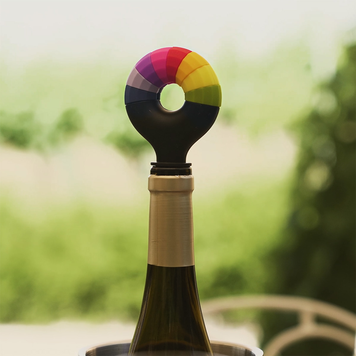 Zamašek za vino in 8 označevalcev kozarcev | Lunasol