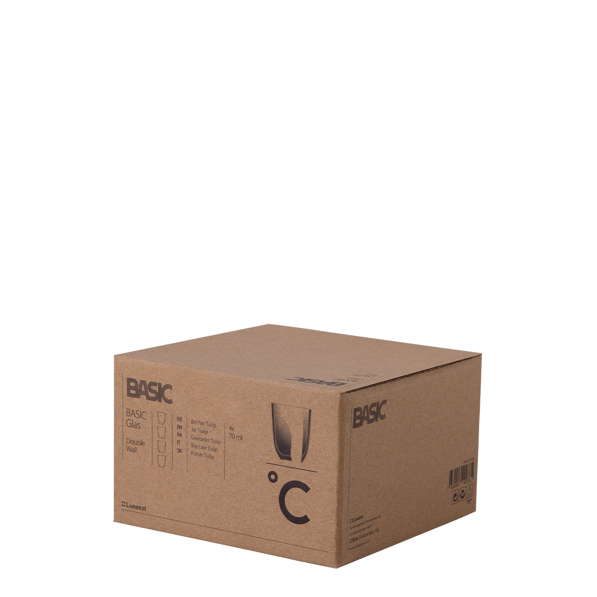 Kozarec BASIC Glas Double Wall 70 ml - set 4 kosov