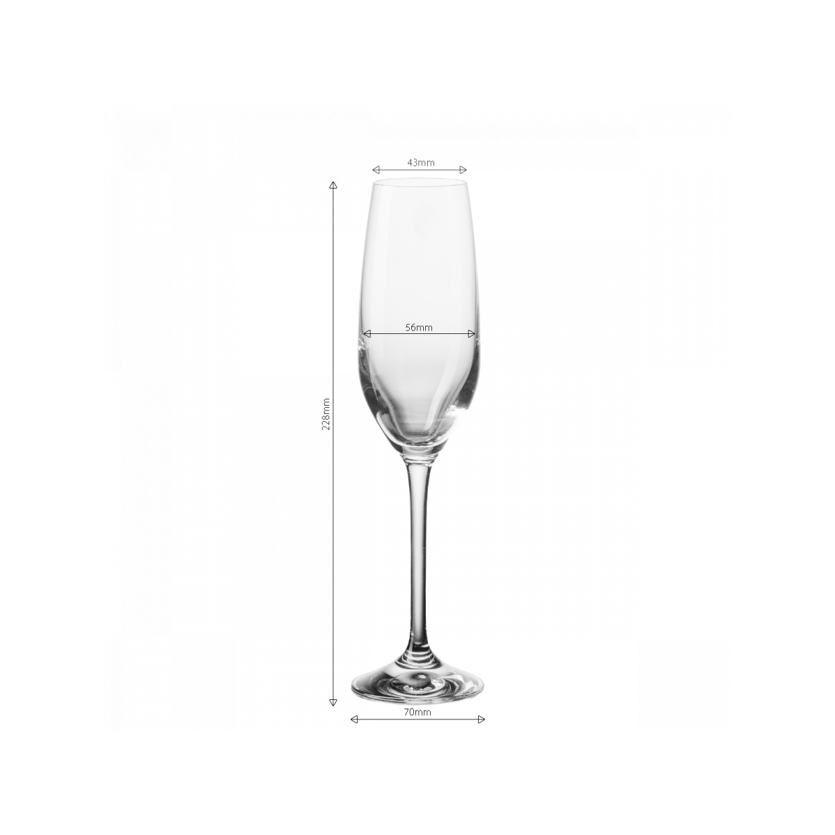 Kozarci za šampanjec 205 ml komplet 4 kosov - Univers Glas Lunasol META Glass