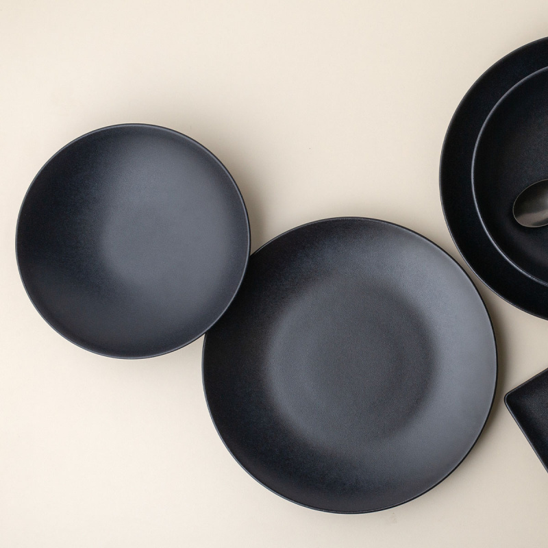 Plitev krožnik 27 cm 4 kosi - Basic črn mat