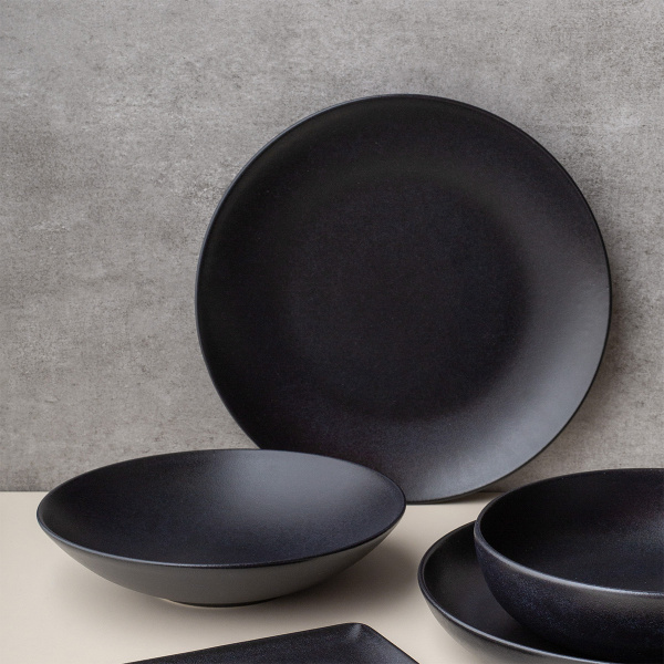 Plitev krožnik 27 cm 4 kosi - Basic črn mat
