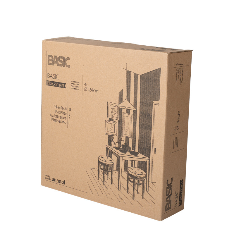 Plitev krožnik 24 cm 4 kosi - Basic črn mat
