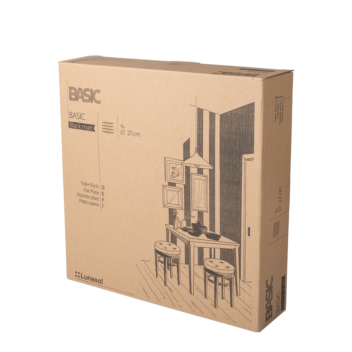 Plitev krožnik 27 cm 4 kosi - Basic črn mat