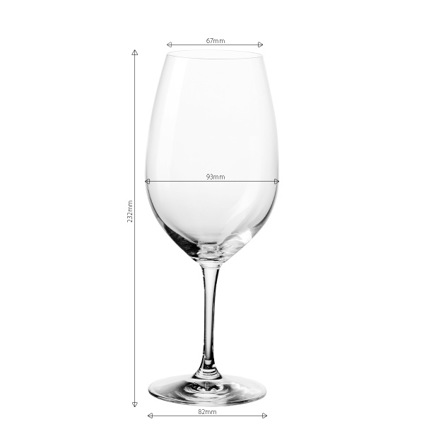 Kozarci za rdeče vino 650 ml komplet 4 kosov - Benu Glas Lunasol META Glass