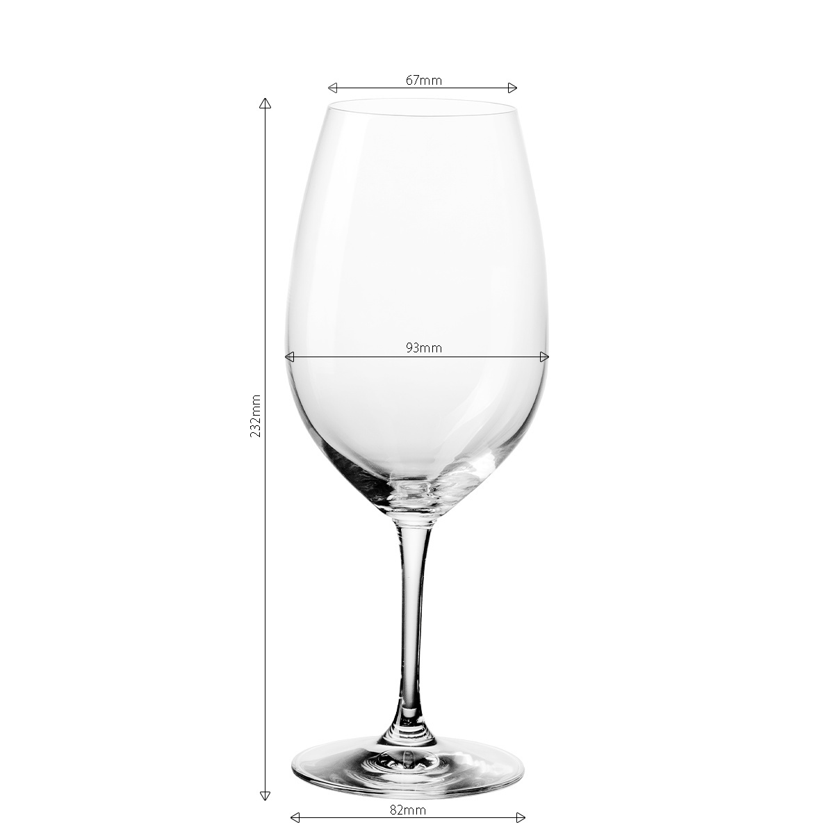 Kozarci za rdeče vino 650 ml komplet 4 kosov - Benu Glas Lunasol META Glass