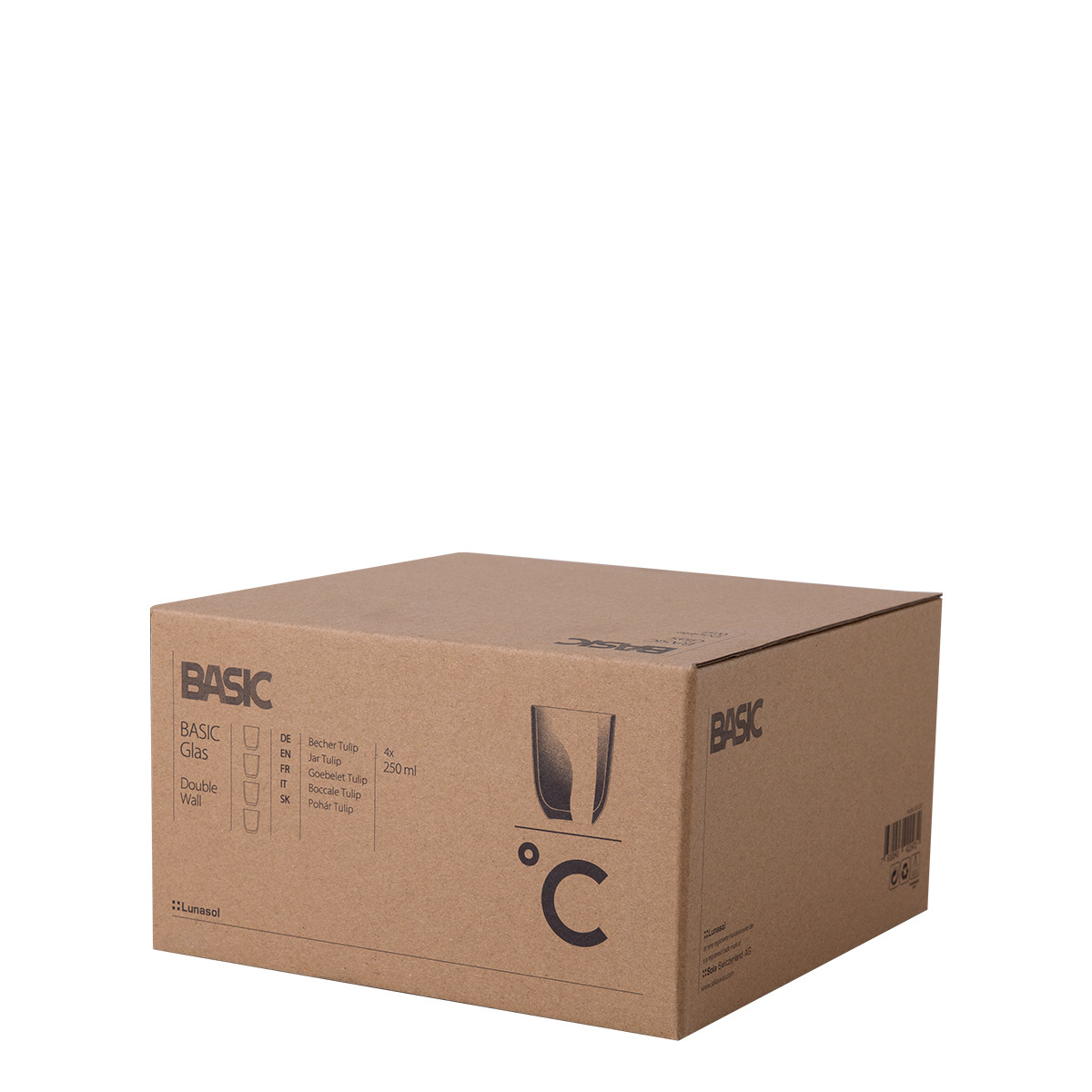 Kozarec BASIC Glas Double Wall 250 ml - set 4 kosov