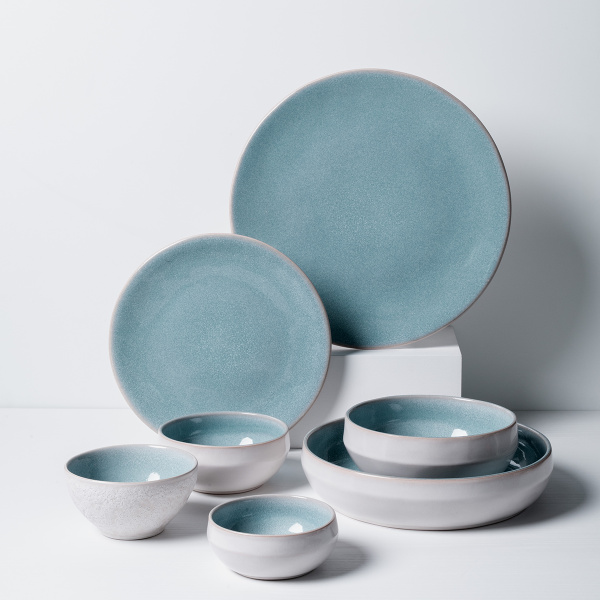 Set keramičnih krožnikov 18 kosov - Gaya Elements Glacial Ice North