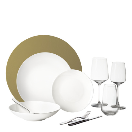 Začetni set posode 60 kosov | Premium Platinum gold
