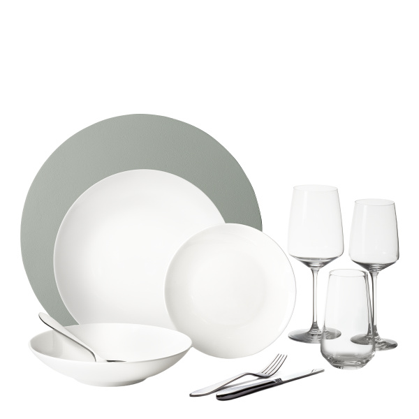 Začetni set posode 60 kosov | Premium Platinum silver