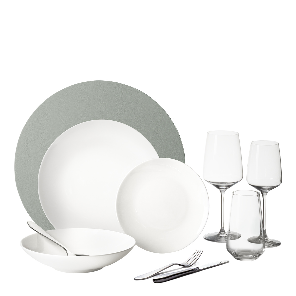 Začetni set posode 60 kosov | Premium Platinum silver
