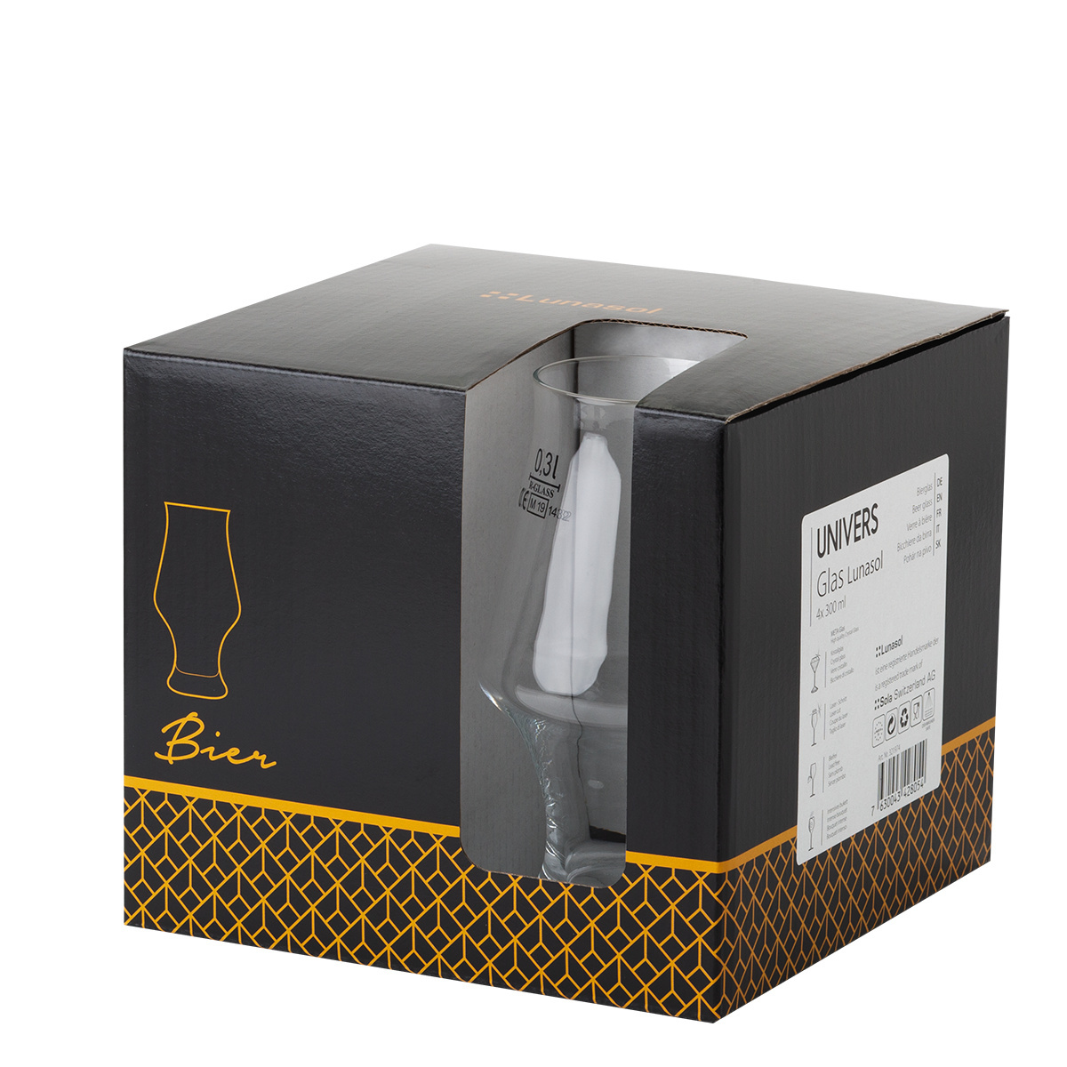 Kozarci za pivo 300 ml komplet 4 kosi - Univers Glas Lunasol