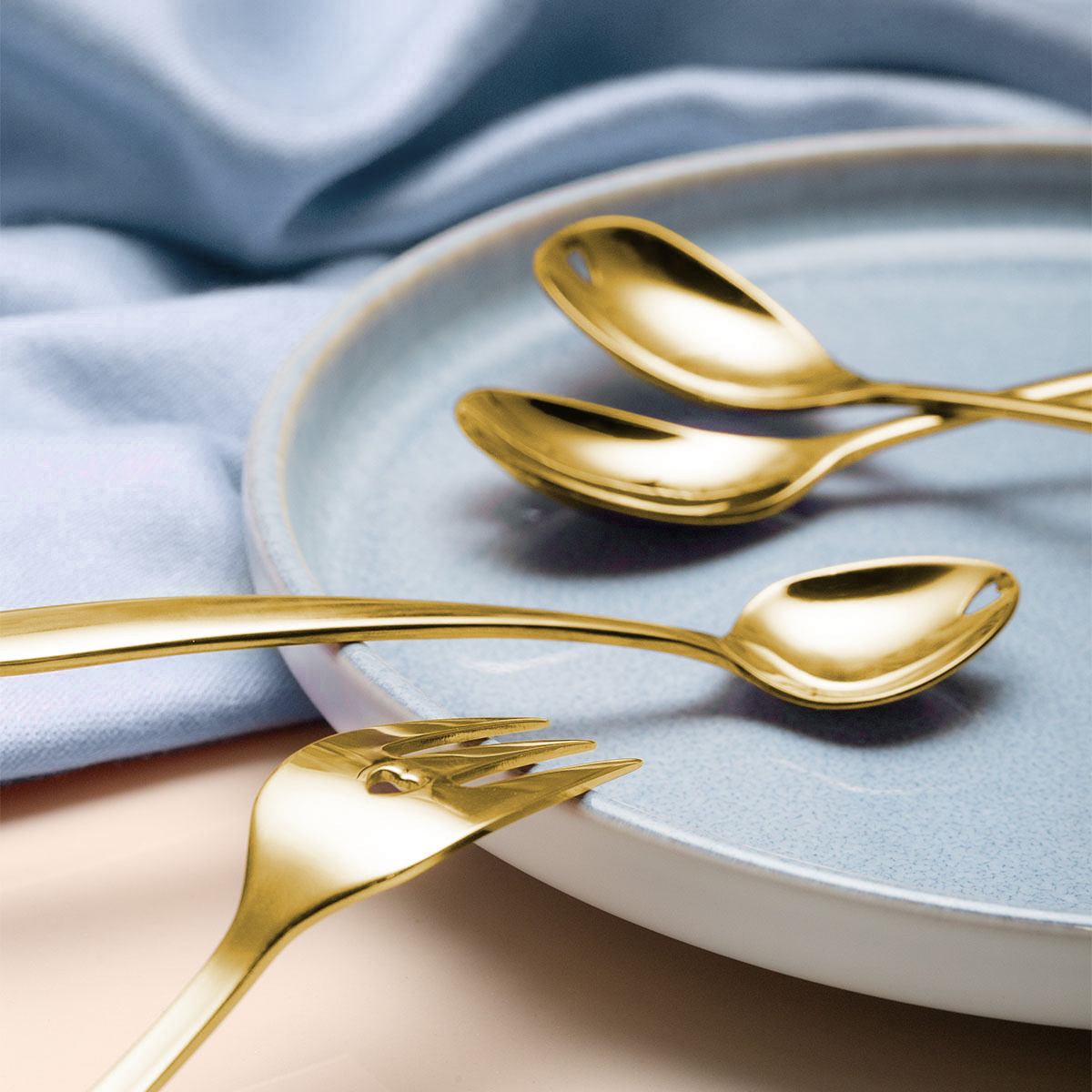 Darilni set s srčkom 6 kosov zlat | Love Cutlery