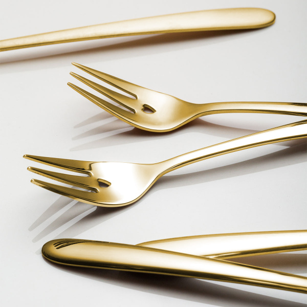 Darilni set s srčkom 6 kosov zlat | Love Cutlery