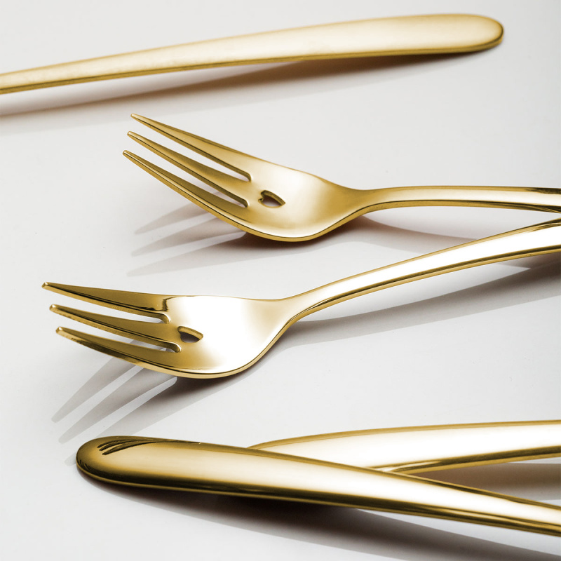 Darilni set s srčkom 6 kosov zlat | Love Cutlery