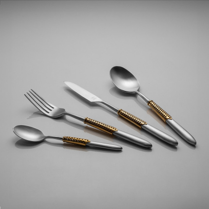 Set jedilnega pribora 24 kosov | Gaya Exeter Gold Sleeve