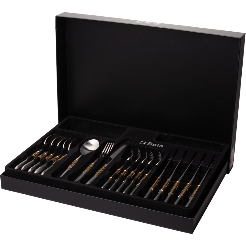Set jedilnega pribora 24 kosov | Gaya Exeter Gold Sleeve