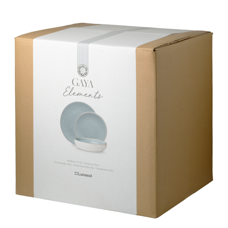Set keramičnih krožnikov 18 kosov - Gaya Elements Glacial Ice North