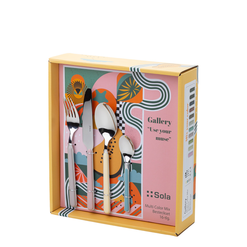 Komplet jedilnega pribora 16 kosov Gallery Multi Color | Lusol