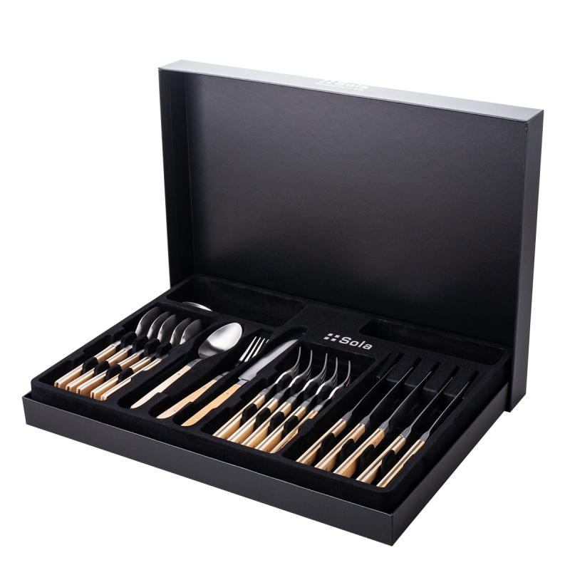 Komplet jedilnega pribora 24 kosov – Image Maple Wood