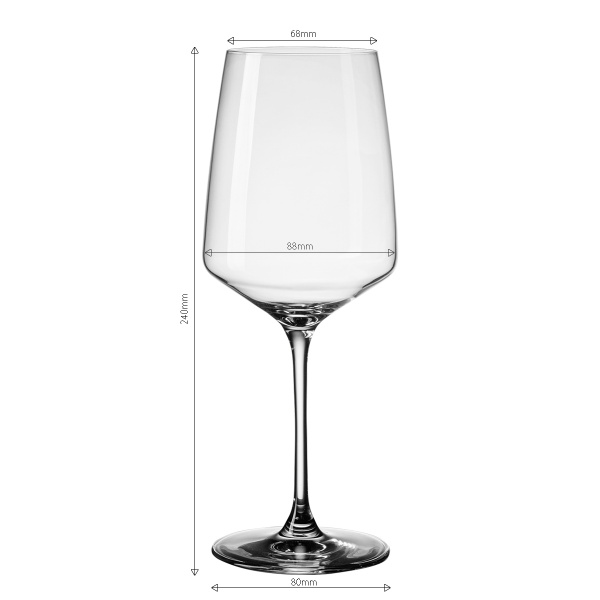 Kozarci za rdeče vino 520 ml set 4 kosi - Century Glas Lunasol