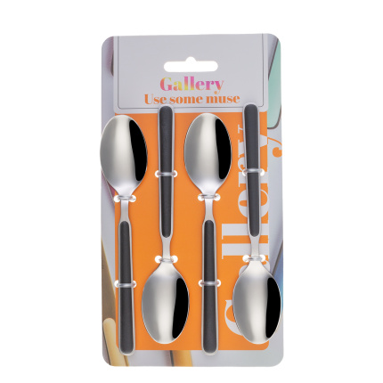Set 4 žličk za kavo - Gallery črne