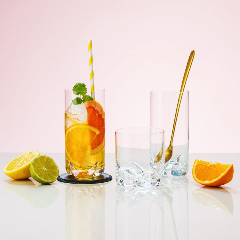Kozarci z bež dnom Long drink 350 ml set 6 kosov - Anno Glas Lunasol Color