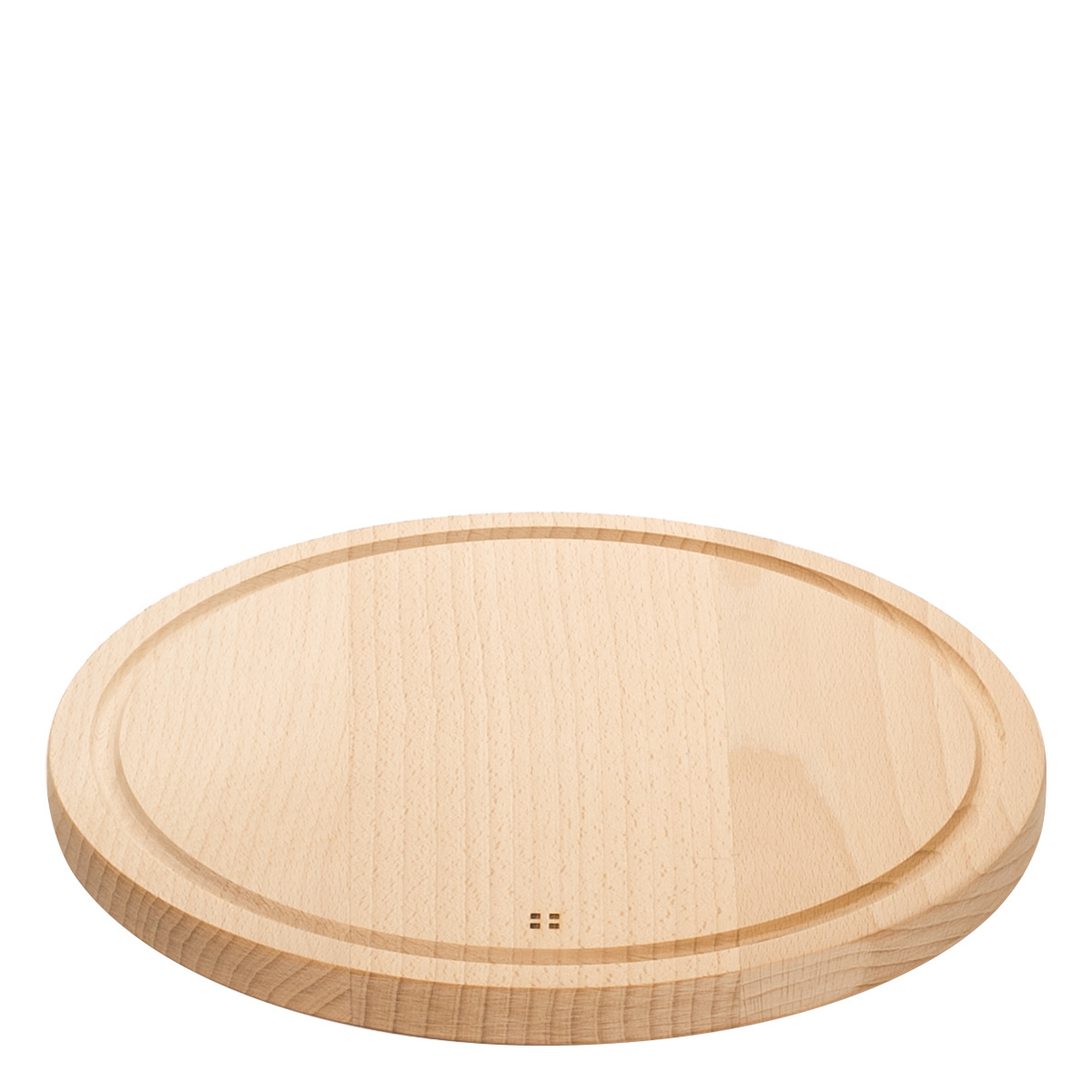 Okrogla lesena deska za rezanje z žlebom 28 cm - Basic